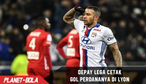 Memphis Depay Lega cetak gol perdananya untuk Lyon