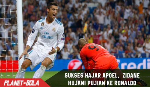 Sukses bawa Madrid hajar Apoel,  Zidane Hujani pujian ke Ronaldo