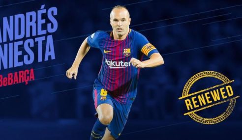 Barcelona Resmi Berikan Kontrak Seumur Hidup Kepada Iniesta